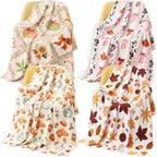 4 Pack Fall Throw Blankets Bulk 50 x 60 Autumn Flannel Blanket by Unknown