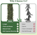 2PCS 9FT Christmas Cedar Garland, Real Touch Soft Greenery Mantel Decor - Image 3