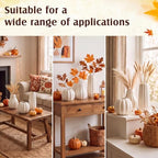 6 Pcs Rtterri Fall Pumpkin Vases, Autumn Ceramic Vases, White - Image 6