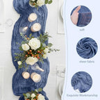 LemonRoad 4 Pcs 20ft Cheesecloth Table Runners Boho Gauze, Dusty Blue - Image 4