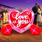 KOOY 6FT Long Mothers Day Inflatables Outdoor Decorations Heart Inflatable with Light for Valentine's Day Gift Engagement Wedding Anniversary Romantic Party Yard Décor - Image 3
