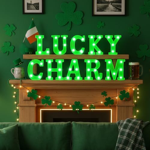 Aurelema Sukkot Large LED Letter Sign LED Lights, Lucky Charm, 8.27 Inches - Image 6