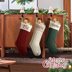 Personalized Christmas Stockings,Custom Embroidered Name & Monogram Knit Stockings for Kids,Family - Intertwined Cable Knit 18" Christmas Stocking for Fireplace Holiday Decor(7 Pack) - Image 5