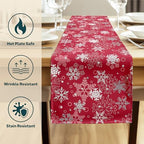 Christmas Table Runners | Red Table Runner | Winter Decorations for Home | Festive Holiday Table Decor | Kitchen Dining Table Runner | Made in The USA | 14" x 108" Long - Image 3
