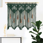 Youngeast Large Macrame Wall Hanging Boho Woven Tapestry Bohemian Macrame Wall Decor Handmade Tassel Tapestry Home Decoration for Bedroom Living Room 39"X31" (Wood Dowels Not Included) (Dark Green) by Unknown