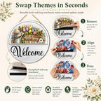 Interchangeable Welcome Sign, 12-Inch Front Door Decor with 16 Inserts - Image 3