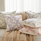 2 Pack French Floral Throw Pillow Covers 24x24in, Red/Cream - Image 6