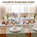 15Pack Colorful Glass Bud Vases,Bulk Mini Small Colored Vintage Vases - Image 4