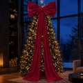 Canlierr Large Christmas Tree Topper Bow Decorations 27 x 78 in Velvet Red by Canlierr