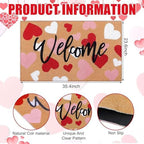 Tingjoo 2 Pcs Valentines Day Coir Door Mat and Heart Wreath for Front Door - Image 4