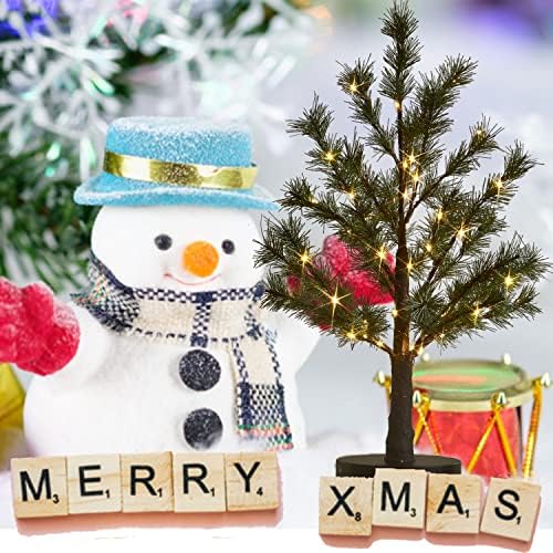 Fudios Lighted Christmas Pine Tree with Timer 60L Fairy Lights Battery Operated or USB Plug in18IN for Home and Holiday Decoration - Image 2