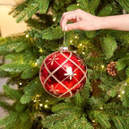JORNOY Christmas Balls Ornaments Set, 6 inch/150mm Extra Large Shatterproof Plastic Hanging Bulbs for Xmas Tree Decorations Holiday Party with String, 4 Pack-Red&Green&Gold - Image 6