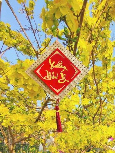 2 Pieces Vietnamese New Year Decorations Door/Window Stickers, Red Hanging Ornaments, Lunar New Year Home/Office Decorations (Different Designs)- Do Treo Trang Tri TET - Image 3