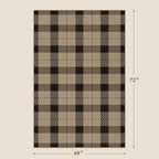 JTJ Easy Jute 4x6 Country Rug, Black & Tan Plaid, Washable - Image 2