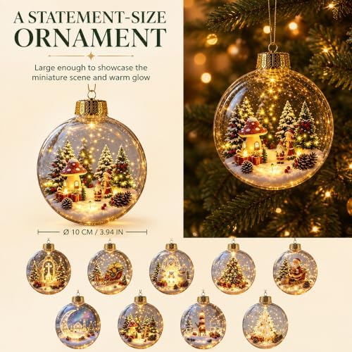 Glowing Christmas Story Ornaments, 9-Piece Light Up Mini Scene Set (Set C) - Image 4