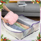 8 Pcs Clear Wreath Storage Bags 26 Inch Garland Container Door Garland Holiday Wreath Storage Holder with Handle and Zipper Heavy Duty Plastic Packing Totes(Purple) - Image 5