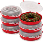 HOMZ Holiday Storage 24" Clear Plastic Wreath Container, Red, 6 Pack by Homz