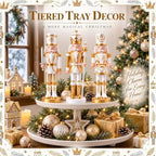 Simgoing 3 Pcs Gold White Nutcracker Christmas Resin Figures Table Decor - Image 4