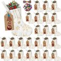 24 Set Mini Gold Snowflake Christmas Stockings with Gift Tags Bells by Glimin
