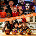 Halloween Pumpkin Decor Spooky Pumpkin Figurine Resin Statue, Purple - Image 2