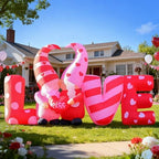 DomKom 8ft Long Valentines Day Decorations, Love Inflatable with Kissing Gnomes Blow Up Build-in Led Lights for Valentine Wedding Party Garden Yard Lawn Décor - Image 6
