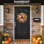 24 Inch Artificial Fall Wreaths for Front Door Outside with Sunflower,Peony - Image 5