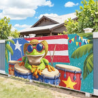 7 * 16ft Vibrant Puerto Rico Garage Door Banner, Tropical Island Style Decor Flag, Retro Castle Pattern Photo Backdrop, Cultural Pride Background for Outdoor Festival Holiday Garage Door Decoration - Image 5