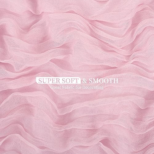 20 Pack Light Pink Cheesecloth Table Runner 120 Inch 10FT Rustic Boho Gauze Cheese Cloth Table Runner for Wedding Party Baby Shower Thanksgiving Christmas Decoration - Image 2
