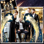 Leinuosen 2 Pcs 5 ft Starry Night Gate Cardboard Stand up Cutout Large Life Size Starry Night Party Decorations Backdrop Prom Party Photo Prop Standup for Movie Magical Events Birthday Homecomings - Image 2