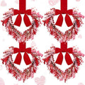 Hoteam 4 Pcs 9 Inch Mini Valentine's Day Love Rattan Wreaths by Hoteam