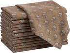 Mindsoft Set of 12 Floral Cloth Napkins Brown Linen Cloth Napkins by Mindsoft