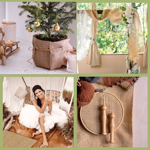 Buryeah 1 Pack 40 Inch X 180 ft Burlap Fabrics Roll Natural Jute Garden - Image 7