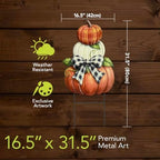 Briarwood Lane Fall Metal Art 32x17 Harvest Pumpkin Stack - Image 4