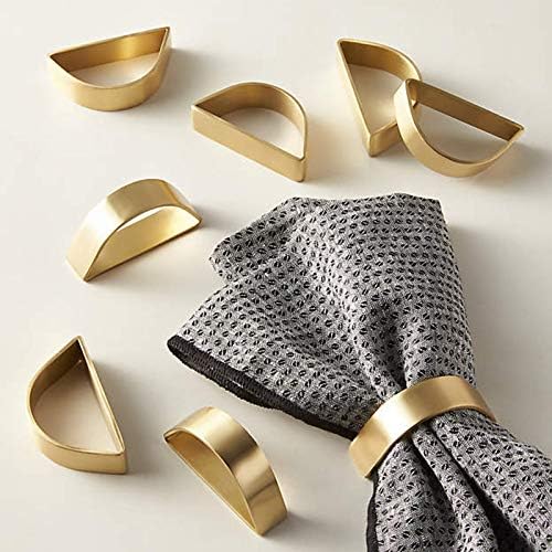 Cuff Brushed Gold Napkin Rings Set of 120, Modernist Napkin Ring Holder for Wedding, Banquet, Metallic Adornment for Table Settings, Glossy Serviette Buckles Decor by wonlex