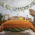 Juexica Boho Bedroom Wall Decor with LED String Light, Wooden Bead by Juexica