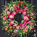 Spring Wreaths for Front Door, 26" Large Spring Summer Easter Wreaths, 2Pcs by Waipfaru