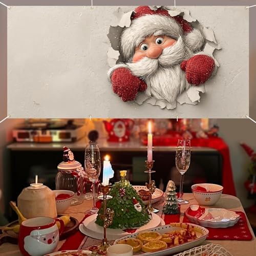 13x6Ft Santa Garage Door Cover, Garage Door Decorations, Large Garage Door Xmas Cover, Outdoor Xmas Banner Decorations - Image 7