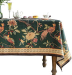 ISAENNE Designer Vintage Green Rectangular Tablecloth,110"x63" by Isaennehomedecoration
