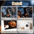 Halloween Garage Door Banner 16x7 ft Outdoor Spooky Haunted Castle Backdrop Cover Large Cemetery Gravestone Pumpkin Jack-O-Lantern Full Moon Bats Skulls Holiday House Wall Party Decorations - Image 4