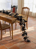 MISSPIN 6FT Black Maples Leaf Garland, Halloween Fall Leaf Garland Artificial Hanging Black Maple Autumn Vine Fall Decor Maple Thanksgiving Halloween Home Decor - Image 4