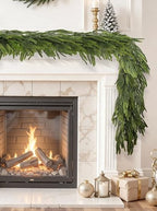 18FT (2Pcs 9Ft) Extra Full Christmas Garland Real Touch Norfolk Pine Garland Christmas Decorations Realistic Greenery Garlands for Mantle, Table, Stairs, Railing,Fireplace Indoor Outdoor Holiday Decor - Image 4