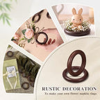 Thenshop 150 Pcs Decorative Wooden Napkin Rings Bulk Exquisite, Dark Brown - Image 6