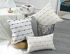 NUYECY Set of 2 Boho Throw Pillow Covers 28x28,Black Off White Neutral Couch Pillow Case with Tassel Fringe Decorative，Modern Accent Farmhouse Cushion Covers for Sofa Couch Bed Living Room - Image 3