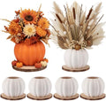 Meanplan 12 Pcs 5.5" DIY Ceramic Pumpkin Vase for Centerpiece Fake White by Meanplan