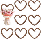 8 Pcs 10 Inch Heart Shaped Natural Grapevine Wreath Set, Hand-Woven Vine Branch Wreaths for DIY Crafts, Christmas Decorations, Home & Event Styling by KUKLIPJIM