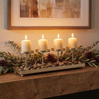 Seraphic Gold Iron 4-Pillar Candelabra – Elegant Tabletop Candle Holder Centerpiece for Weddings, Dining, Parties & Home Decor - Image 6