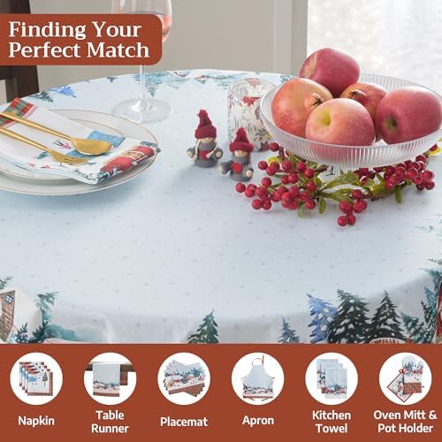 Maison d' Hermine Table Cloth Round Table Reusable 100% Cotton 63" Diameter - Image 4