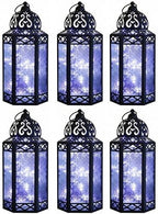 Vela Lanterns Decorative Indoor Fairy Light Candle Holder, Clear, L, 6-Pack by VelaCandleLanterns