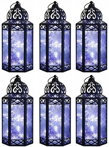 Vela Lanterns Decorative Indoor Fairy Light Candle Holder, Clear, L, 6-Pack by VelaCandleLanterns
