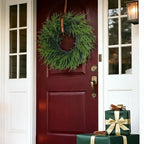 24" Lifelike Touch Artificial Christmas Norfolk Pine Wreath for Front Door - Image 3